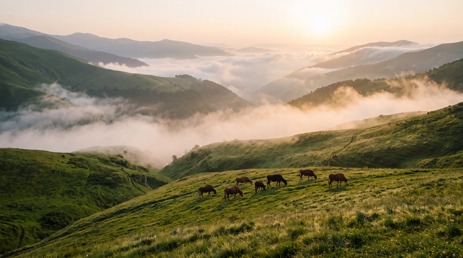 Sisli Karadeniz yayla sabahı
